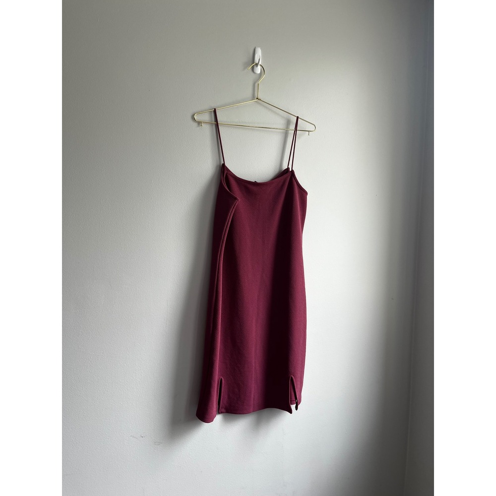 Vero‎ Moda VMALBERTA Singlet Slit Short Dress Hawthorn Rose Burgundy Mini L NWT